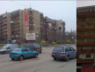 Мегаборд с изложение южната калканна стена на булеварда